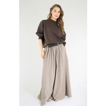 EST'SEVEN AYLIN SKIRT DARK BROWN STRIP