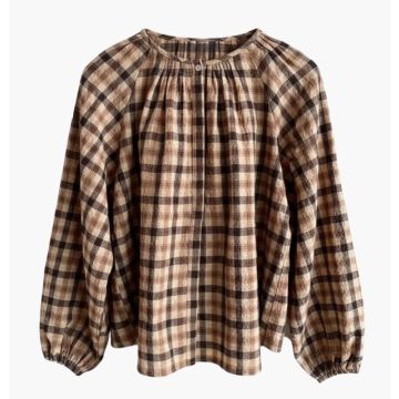 Aimee The Label PeerW6 Blouse brown/black/sand check