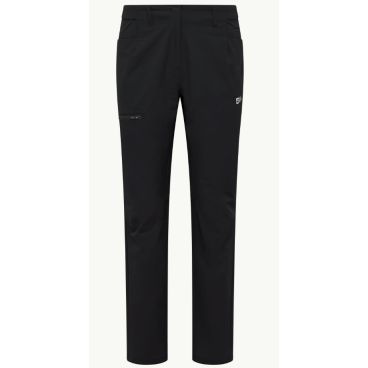 Zwarte Jack Wolfskin Prelight Rush Pant W model A63782 6000 met rechte pijpen ritszak op het bovenbeen en riemlussen