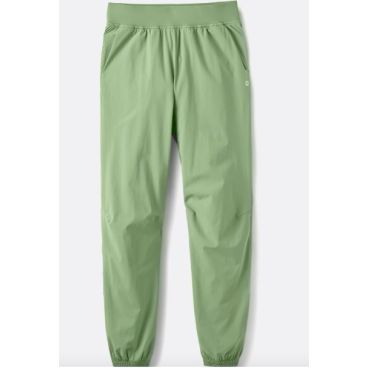 Groene Rab QFW 09 DFG jogger met elastische taille en boorden in lichtgewicht gladde stof met steekzakken