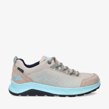Beige Hanwag Coastridge Low Lady ES H500431 006516 in synthetisch mesh met lage pasvorm lichtblauwe zool en subtiele lijnen