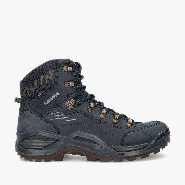 Blauwe Lowa Renegade LM311916 6930 wandelschoen van nubuck met halfhoge schacht robuuste profielzool en haakveters