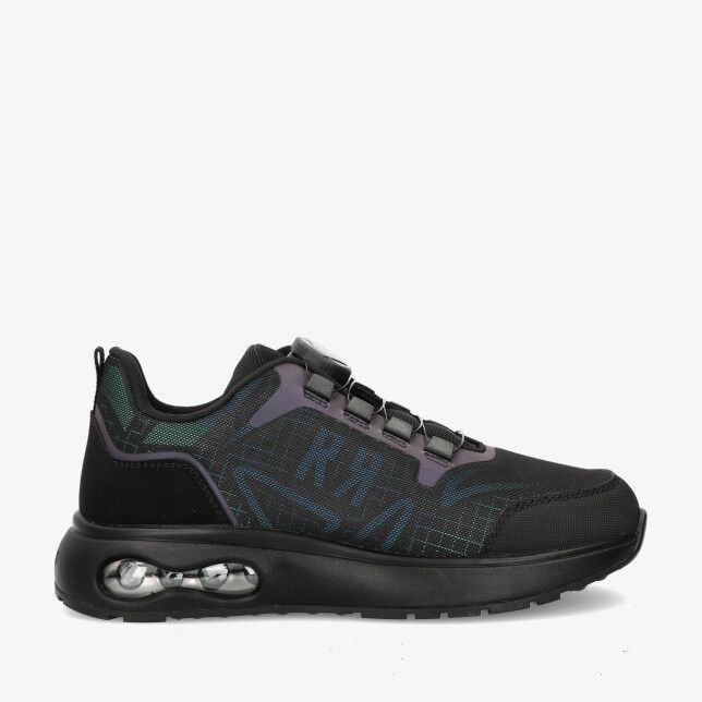 Grijze Red Rag 15841 899 sneaker in leren combinatie met sportieve mesh look zichtbare airzool en grafisch patroon