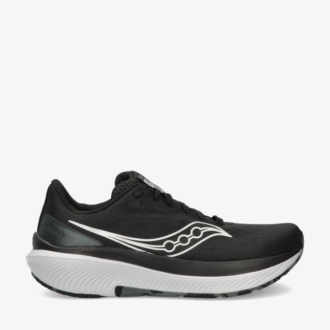 Zwarte Saucony Echelon S21044 100 sneaker met mesh bovenwerk wit logo en dikke golvende zool