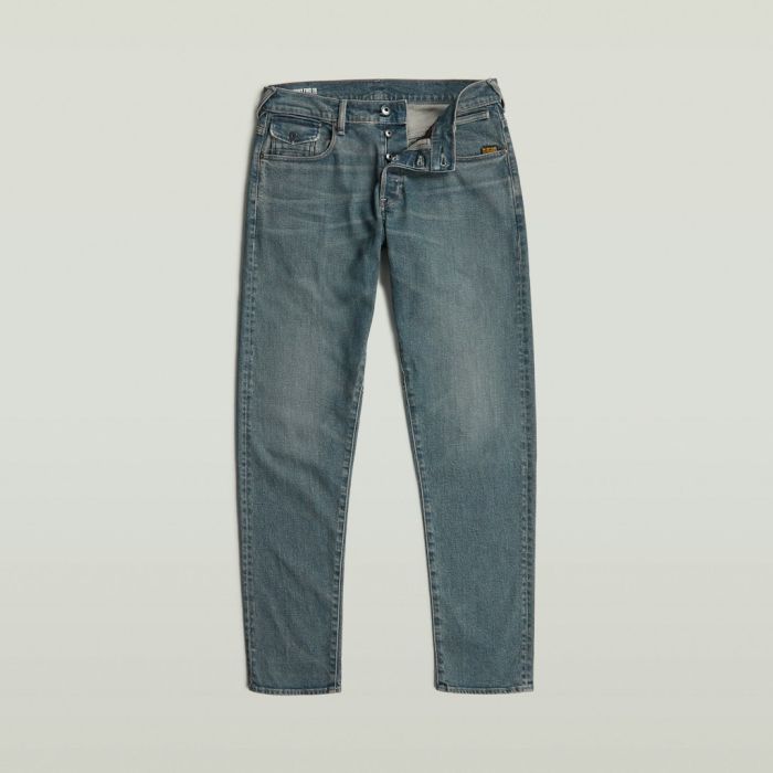 Blauwe G-Star Raw jeans model D26141-D775 H139 maat 32 met lichte wassing slanke pijpen 5-pocket en knoopsluiting