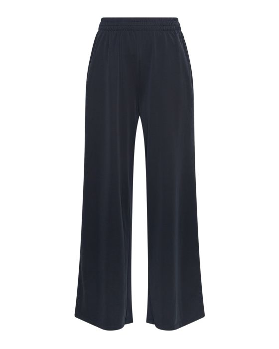 Bruine Kultivate broek 2501010000 766 met wijde rechte pijpen en elastische taille van soepelvallende stof