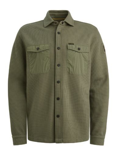 Groene PME Legend overshirt model PSI2511246 6213 met drukknoopsluiting wafeltextuur en twee borstzakken met klep