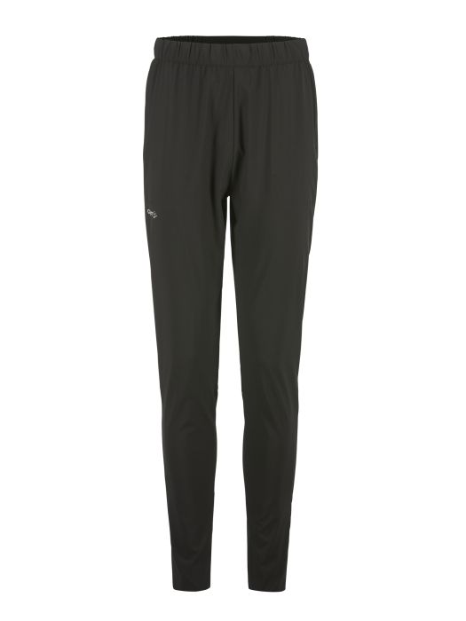 Zwarte Craft sportbroek 1915286 999000 met elastische taille taps toelopende pijpen en klein logo