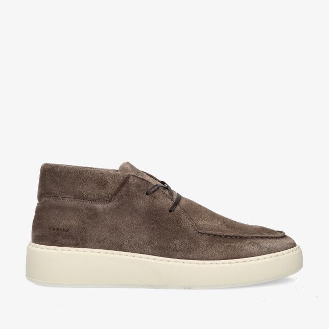 Halfhoge grijze suède Nubikk Jiro Gio 21081100 18S sneaker met mocneus en crèmekleurige zool
