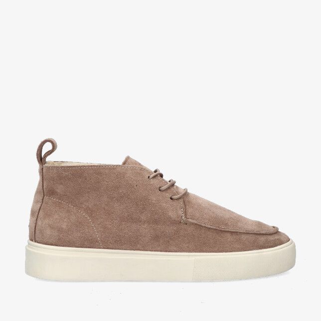 Beige suède Blackstone CG183 GREI chukka sneaker met mocneus veters en crèmekleurige zool