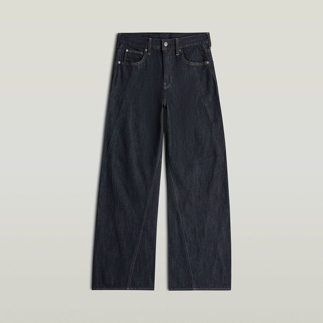 Blauwe G-Star Raw jeans model D27690-D536 32 082 met wijde pijpen vijfzakken en contrasterende stiksels