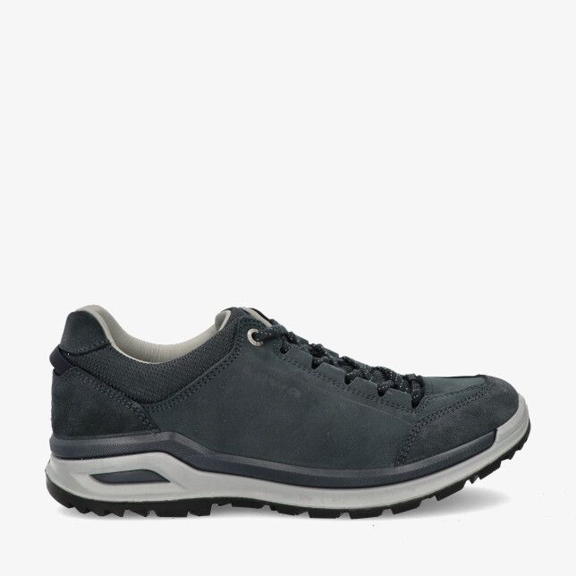 Blauwe Lowa Ascona LM321447 6996 wandelschoen van nubuck met lage pasvorm stevige zool en stootrand