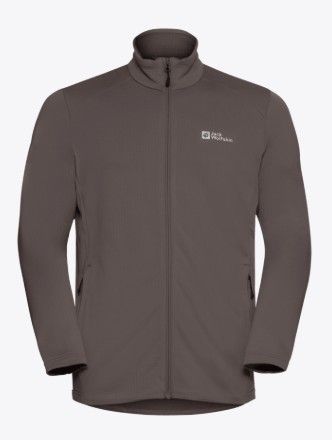 Groene Jack Wolfskin Kolbenberg FZ M jas A63964 D0108 met volledige rits staande kraag en twee ritszakken