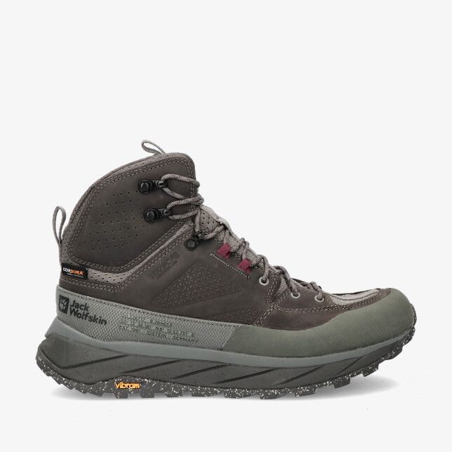 Grijze Jack Wolfskin Terraquest 4056391 6185 wandelschoen halfhoog met meshpanelen rubberneus en robuuste Vibram zool