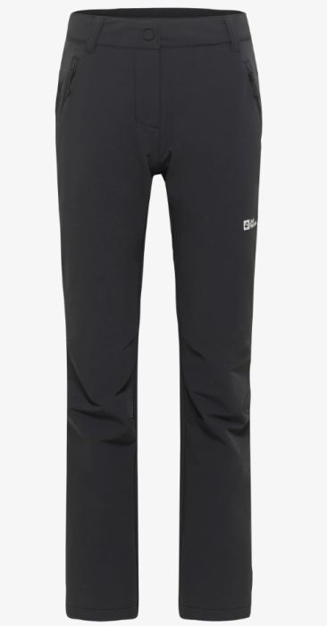 Blauwe Jack Wolfskin Activate Thermic Pants W A61879 C0412 van matte stretchstof met rechte pijpen ritszakken en riemlussen