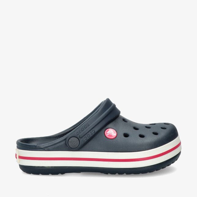 Blauwe Crocs Crocband 207006 485 klomp in synthetisch materiaal met perforaties hielband en witte zool met rode streep