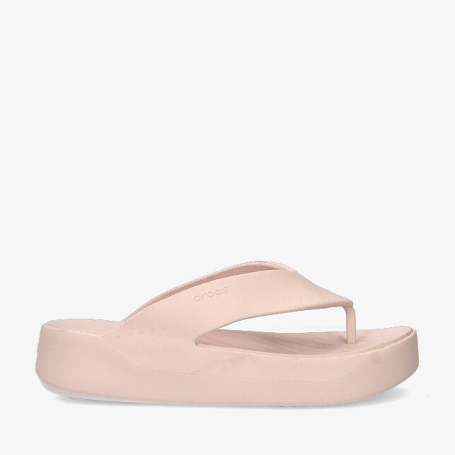 Roze Crocs Platform 209410 6UR teenslipper van synthetisch materiaal met dikke plateauzool en minimalistisch design