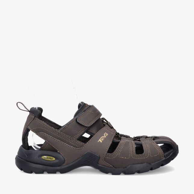 Bruine Teva M Forebay 1001116 TKCF sandaal van imitatieleer met gesloten neus sportieve uitsparingen en robuuste zool