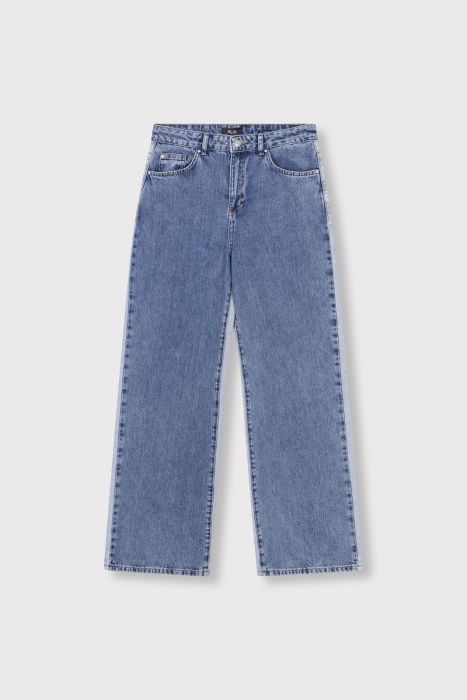 Blauwe straight leg jeans van ALIX The Label met vijf zakken en riemlussen model 2512196501 prijs 199