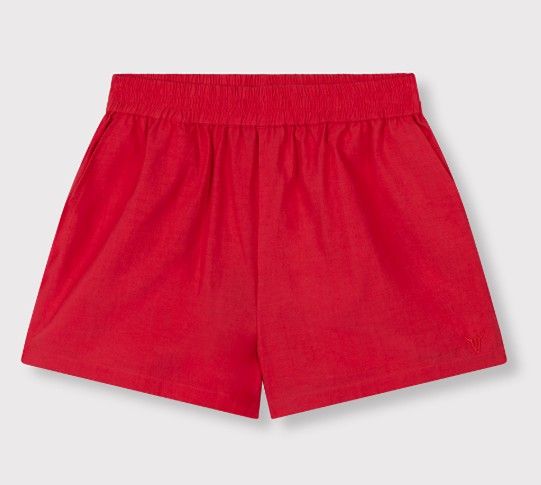 Rode sportieve short van ALIX The Label met elastische taille steekzakken en subtiel logo model 2604144699 514