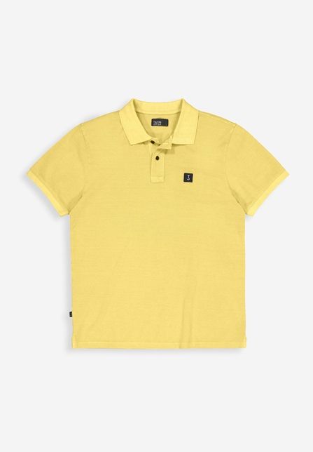 Gele Butcher of Blue Army Pique polo M2512014 407 met korte mouwen en piquéstructuur kraag met knoopsluiting en borstlogo