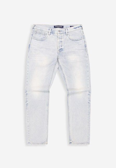Blauwe Butcher of Blue Stockton straight jeans M2611017 113 in maat 32 met lichte wassing vijf zakken en rechte pijpen