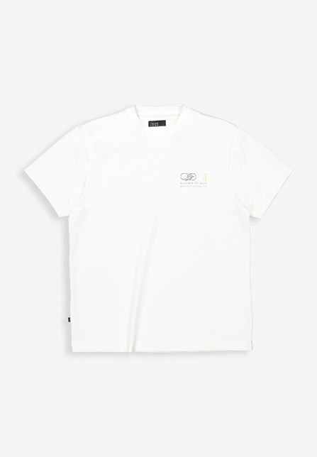 Witte T-shirt van Butcher of Blue Army Elphin M2613050 112 met ronde hals en klein borstlogo