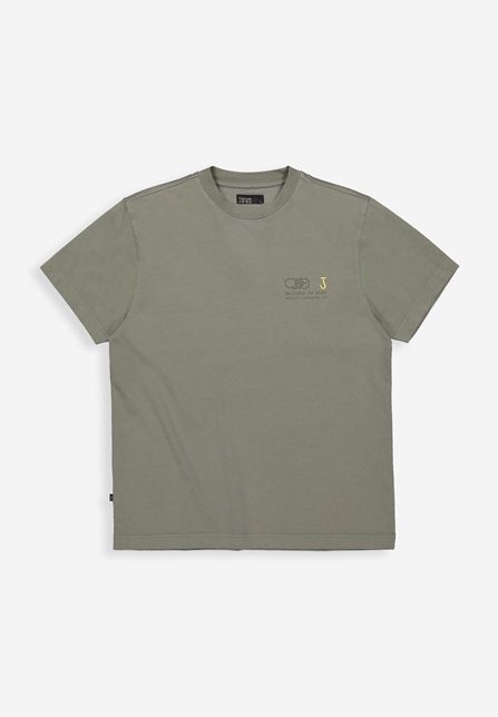 Groene Butcher of Blue T-shirt Army Elphin M2613050 708 met ronde hals korte mouwen en subtiele borstprint