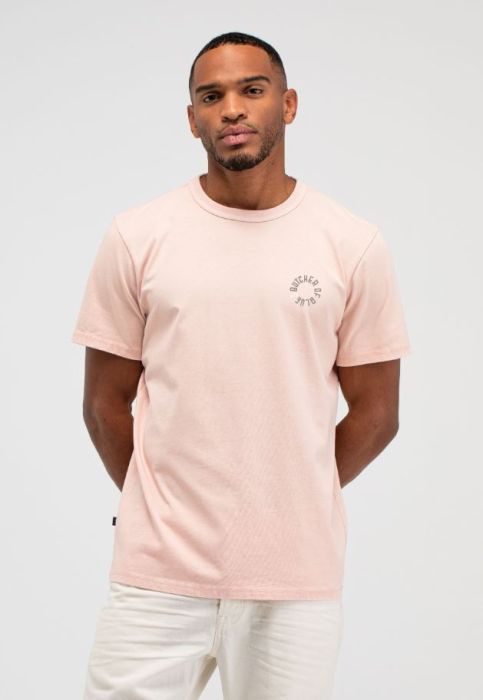 Roze Butcher of Blue Army Circle T-shirt M2613095 516 met ronde hals relaxte fit en klein borstlogo