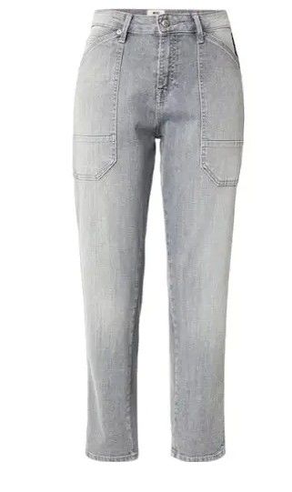 Grijze MAC Iowa Baggy 2803 90 0333 D314 jeans met hoge taille rechte pijpen en grote opgestikte voorzakken in denim
