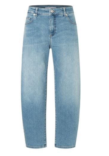 Blauwe MAC Danni jeans model 3110 90 0389L D411 met lichte wassing tapered pijpen vijf zakken en knoopsluiting