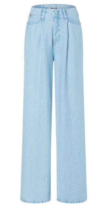 Blauwe MAC Naila jeans model 5229 90 0262 maat 32 D422 met voorplooien wijde pijpen en lichte wassing