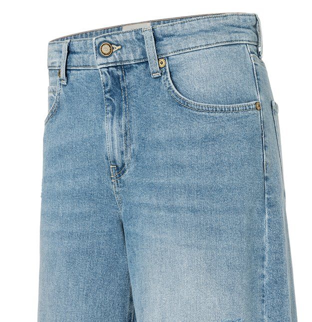 Blauwe MAC Nevada 2824 90 0291 D295 jeans in maat 34 met lichte wassing vijfzakken en metalen knoop