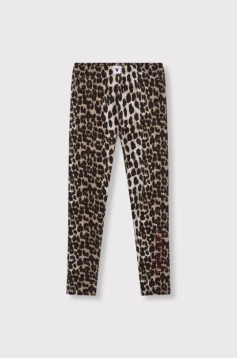 Bruine Alix Mini legging met luipaardprint modelcode 62603126500 601 aansluitende pasvorm en klein rood logodetail