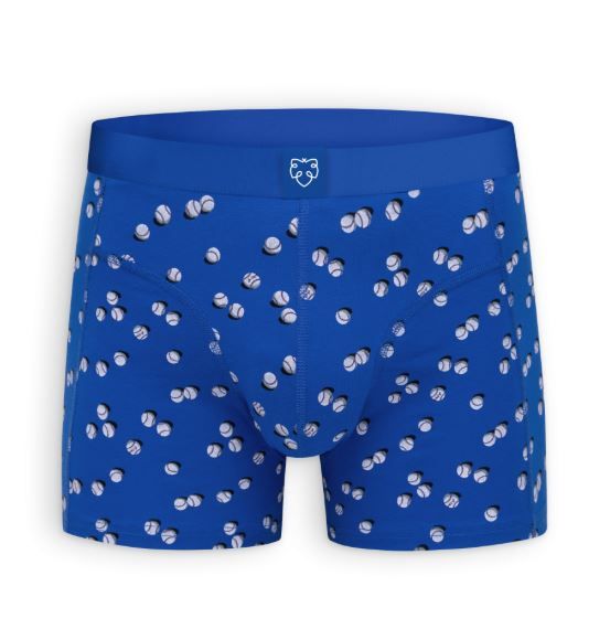 Blauwe A-dam boxershort Baseballs MUBB0261 met baseballprint aansluitende pasvorm en zachte elastische tailleband