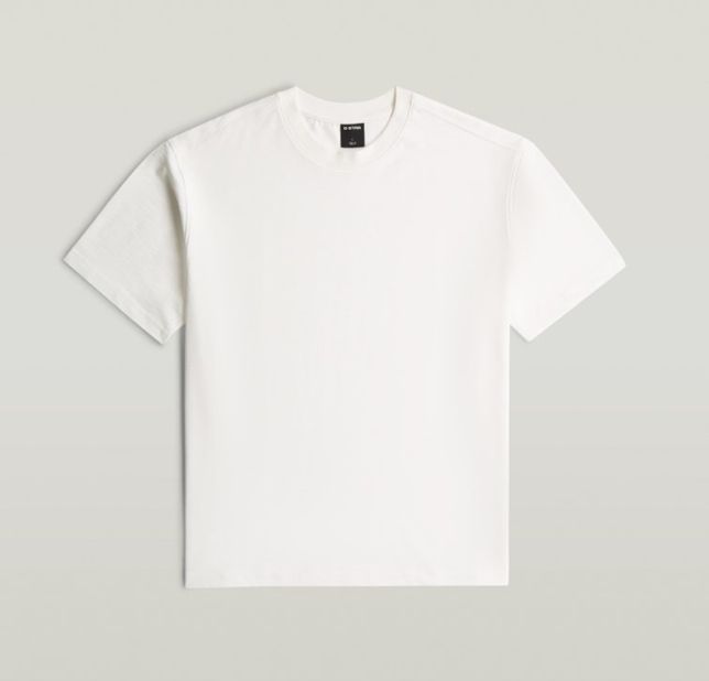 Witte G-Star Raw T-shirt D28889-E512 111 met ronde hals korte mouwen en effen ontwerp
