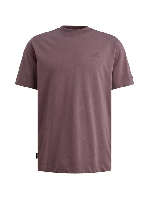 Effen paarse Cast Iron T-shirt model CTSS2605587 4321 met ronde hals korte mouwen en subtiel borstlogo