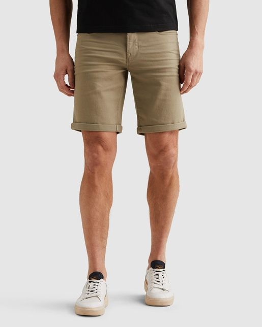 Taupekleurige chino short met omgeslagen zoom slim fit van PME Legend model PSH2604657 8013