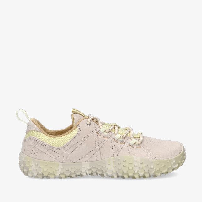 Grijze Merrell WRAPT J008646 outdoorschoen met mesh details lage snit en grove noppenzool
