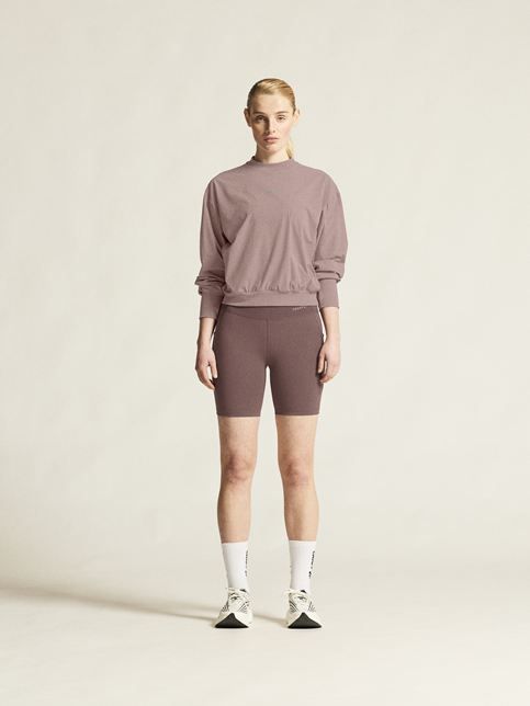 Grijze Craft C17233 7880 bikeshort met hoge taille in gladde stretchstof effen en nauwsluitende pasvorm