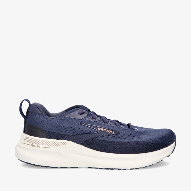 Blauwe Brooks Beast GTS 26 1104552E 422 hardloopschoen met mesh bovenwerk lage pasvorm en dikke witte zool