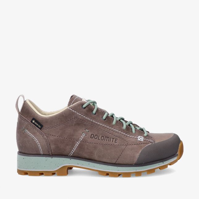 Grijze Dolomite Cinquantaquattro 292534 1076 lage wandelschoen van nubuck met groene veters rubberen neus en gripzool