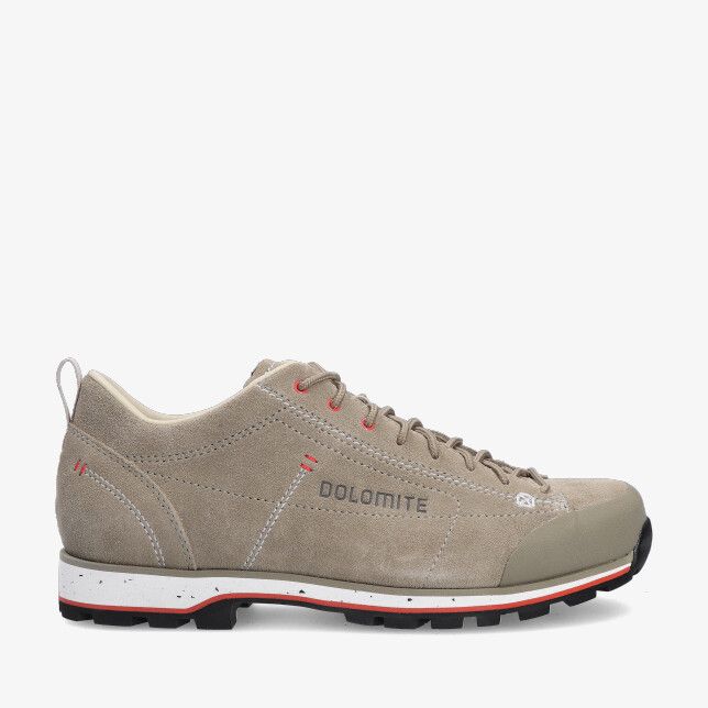 Beige suèdeleren Dolomite CINQUANTAQUATTRO 289205 1619 schoen met rode veterogen rubberneus en gripzool