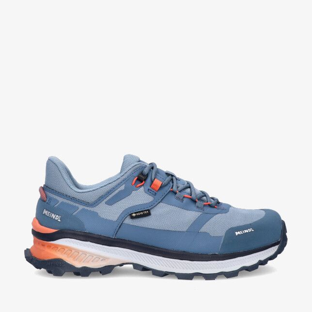 Grijze Meindl Tahoma Lady GTX 4787 97 wandelschoen van mesh met profielzool oranje accenten en Gore-Tex label