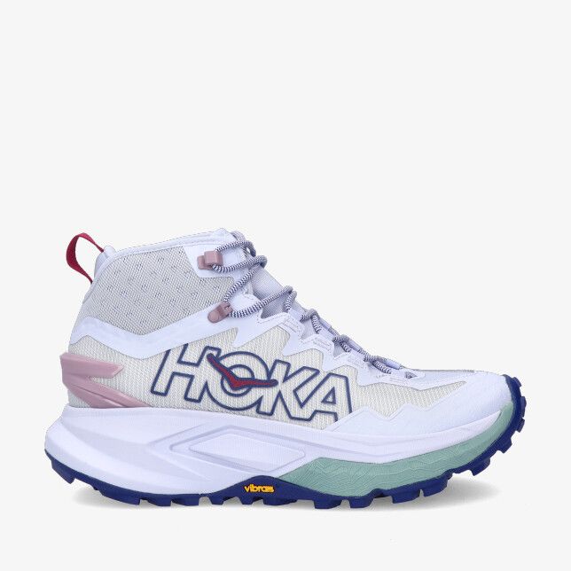 Blauwe HOKA W MAFATE HIKE 1171903-ALBR halfhoge schoen met mesh en dikke zool met Vibram-profiel en groot zijlogo
