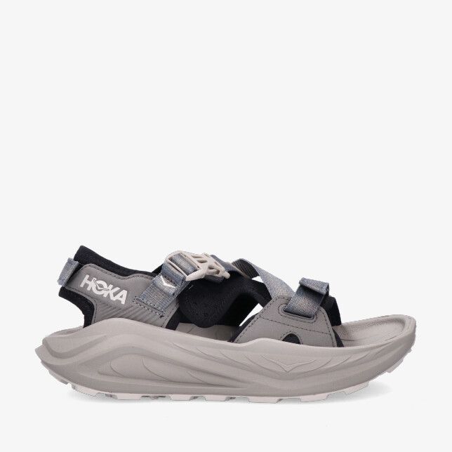 Grijze HOKA M INFINI HIKE TC 1162570 BCMN sandaal met mesh banden verstelbare gespen en dikke gewelfde zool