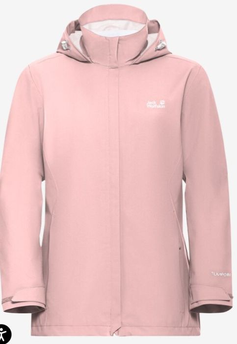 Roze Jack Wolfskin TRAILTIME 2L JKT W A63902 H0110 met capuchon glad effen stof rits met stormflap en klittenbandmanchetten