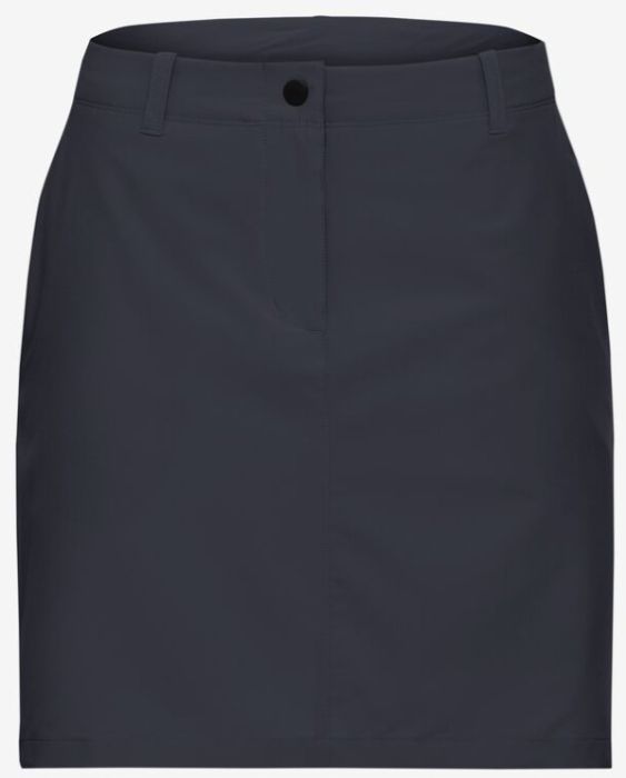 Blauwe Jack Wolfskin WAIMEA SKORT W A65763 C0413 in glad textiel met rechte pasvorm riemlussen en knoopsluiting
