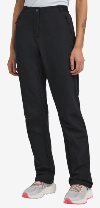 Zwarte Jack Wolfskin Geigelstein Pants W 1507731 6000 van textiel met rechte pijpen ritszakken en riemlussen