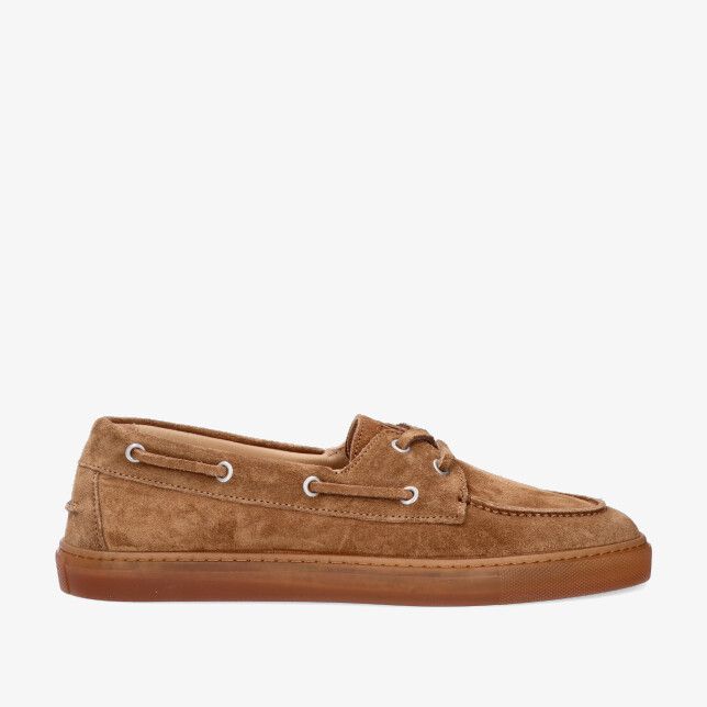 Bruine suède Copenhagen CPH160 New Brown bootschoen met mocneus 360 graden veter door metalen oogjes en rubberen zool